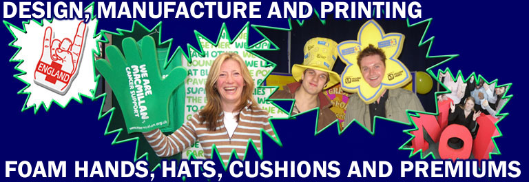 We manufacture promotional foam hands and foam products